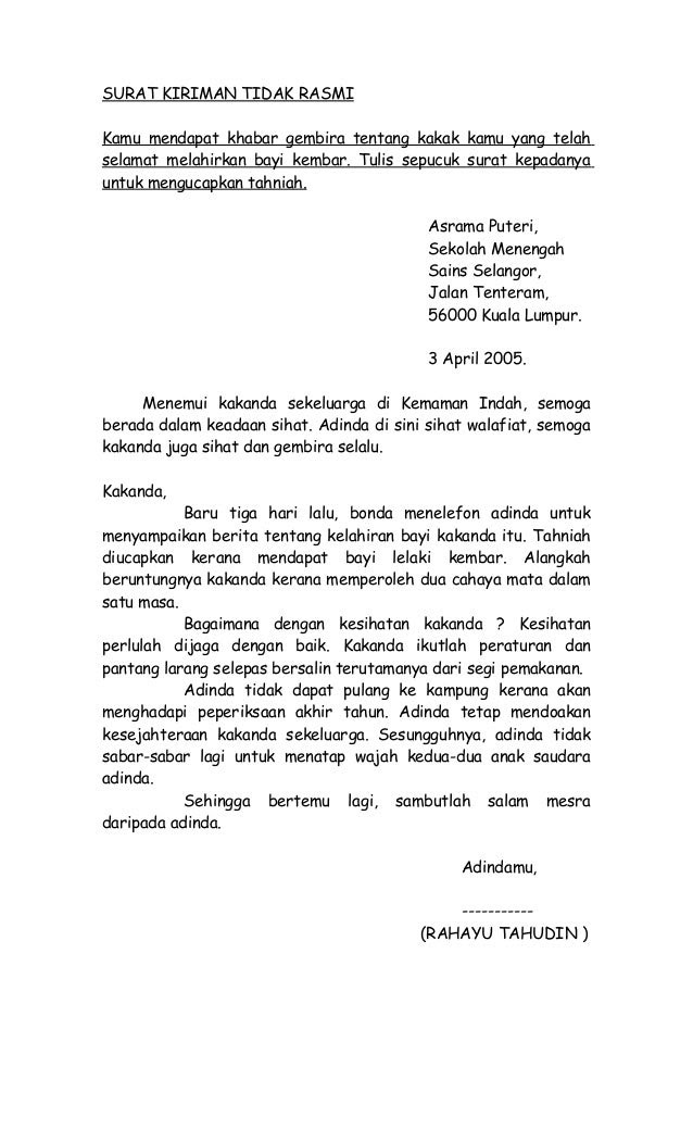 Contoh Surat Rasmi Cuti Sekolah [17]  Contoh O