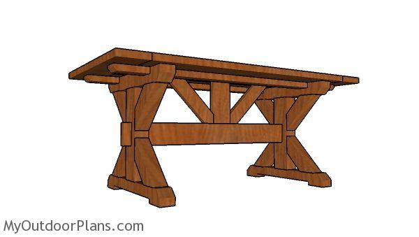 6ft Farmhouse Table Plans MyOutdoorPlans Free ...