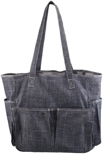 Angela's Garden 7307-200 Womens Garden Tote with 6 Pockets, Denim