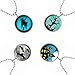 AMIST Halloween Witch on a Broom Cannibalistic Tree Creepy Castle Vampire Bat Pendant Necklace Glow in the Dark Halloween Jewelry Spooky Art Pendant with Link Chain