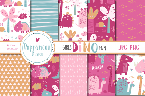 SVG File Girls Dino Fun Paper Print on Demands Design by poppymoondesign is an awesome source for free SVG files