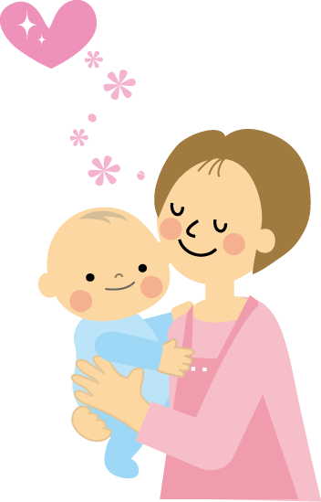 赤ちゃんとママ 育児 無料イラスト フリー素材 1