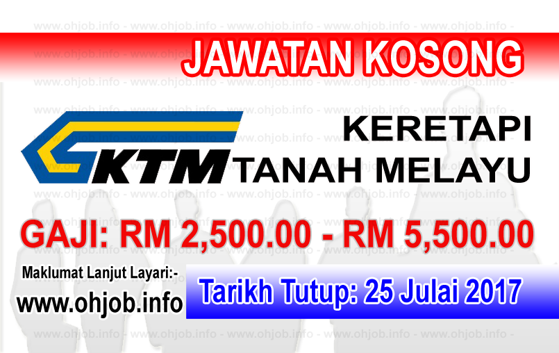 Jawatan Kerja Kosong Keretapi Tanah Melayu Berhad - KTMB logo www.ohjob.info julai 2017