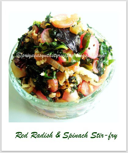 Red Radish & Spinach Stirfry