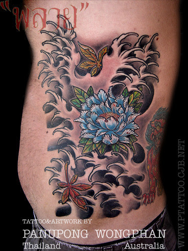 japanese tattoos - tribal shoulder tattoos. japanese wave tattoo