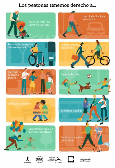 Carta ilustrada de los Derechos del Peatón, Plataforma Urbana