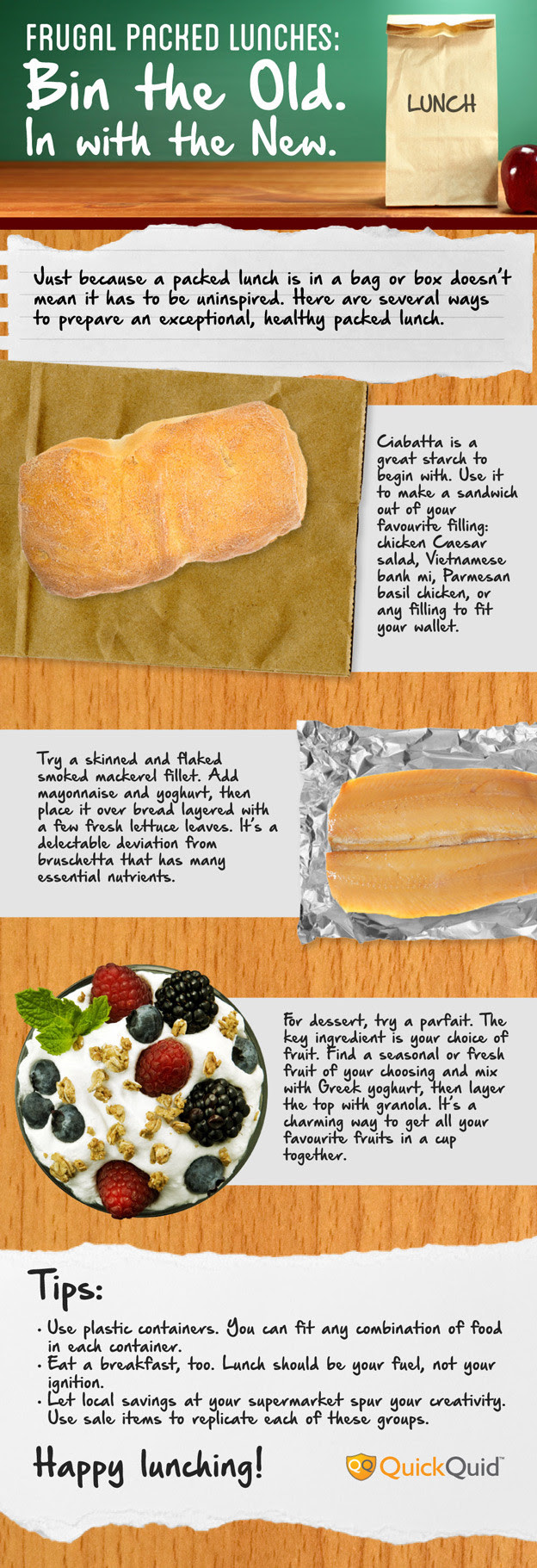 Infographic: Frugal Packed Lunches: Bin the Old. In with the New