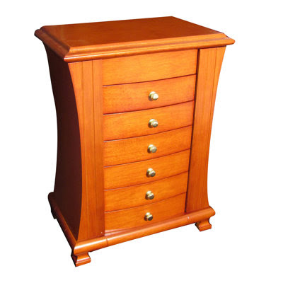 Tori Home Martine Upright Jewelry Box in Golden Maple