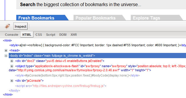 Firebug Lite Google Chrome Developer Extension