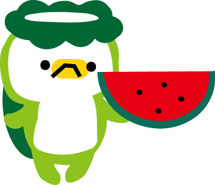 夏のカッパとエコのイラスト 無料イラスト