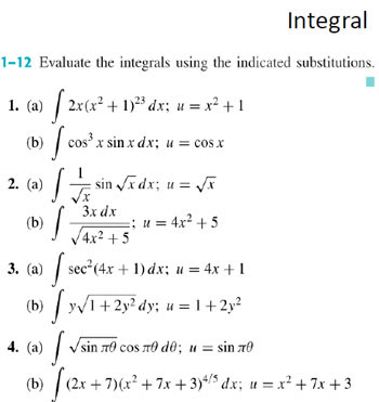 换元积分和分部积分 U代换积分法常用题型分部积分典型题型