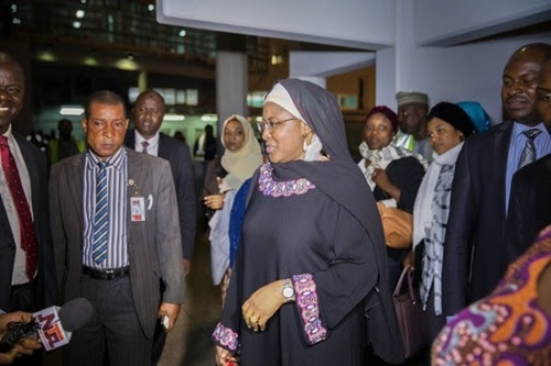 Aisha Buhari Arrives from London Visit to the President... Read Her Words to Nigerians