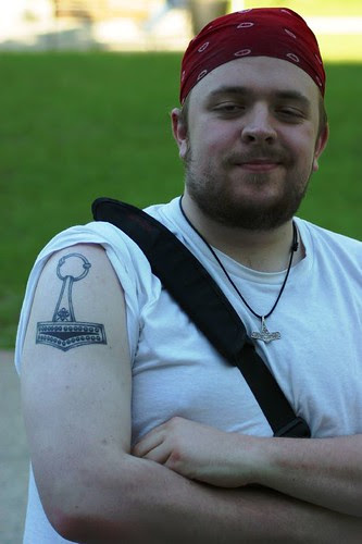  has a great Thor's Hammer tattoo 