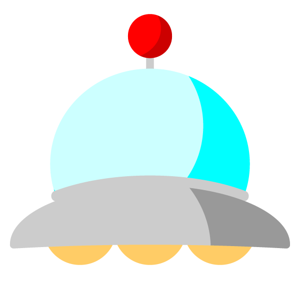 塗り絵に最適な白黒でかわいいufoの無料イラスト 商用フリー オイデ43