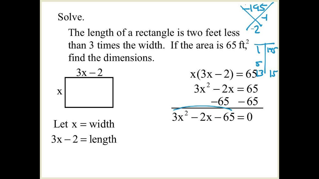 6.9 Solving Word Problems with Factoring.mp4 - YouTube