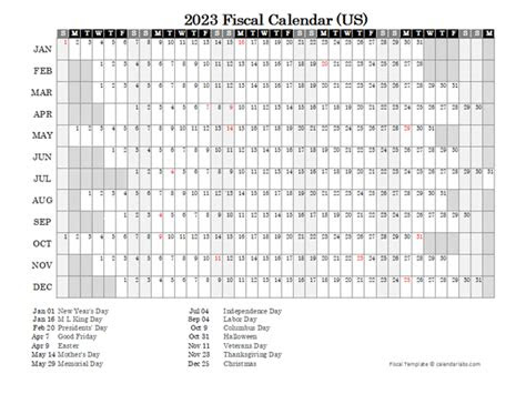  2023 fiscal calendar usa free printable templates