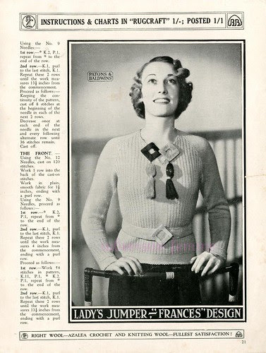 free 1930's Knitting knitting patterns P&B's Speciality Knitting Book No.33