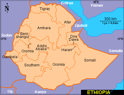 Etiopia Carta Politica