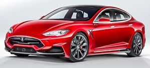 Model S in RED Driving Left