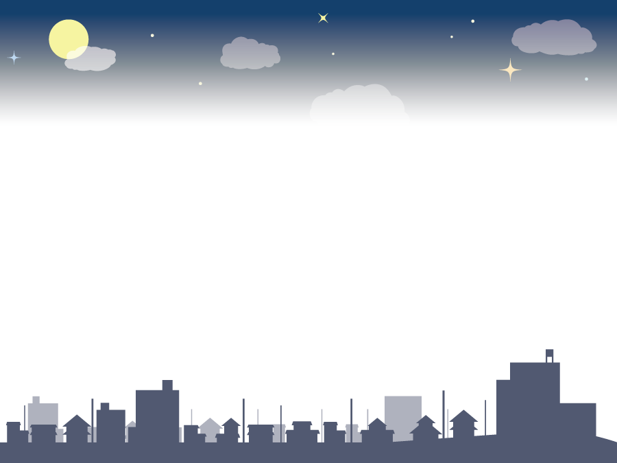 フリーイラスト 月夜と街並みの上下フレームでアハ体験 Gahag 著作権フリー写真 イラスト素材集