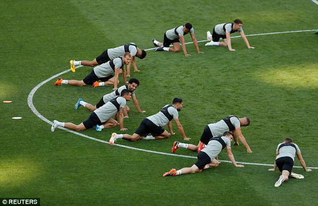 The Liverpool players mainly focused on physical, fitness and stretching exercises