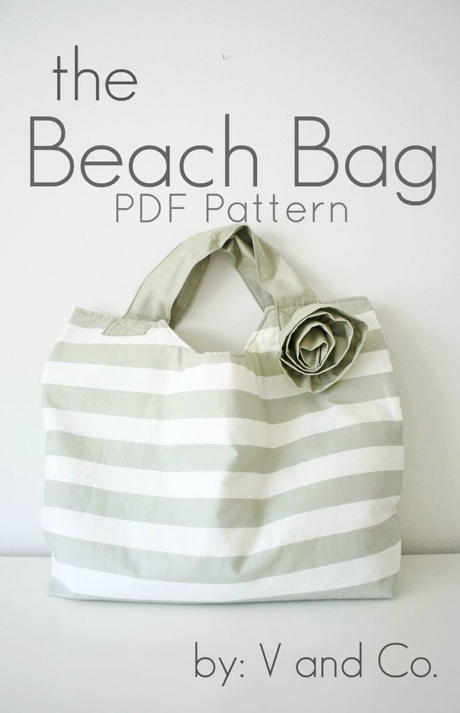 the beach bag PDF pattern by V and Co.