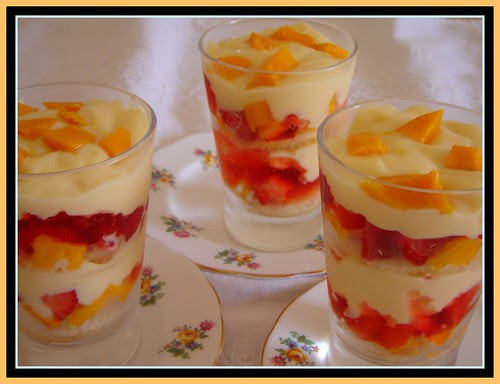 Delicious Mango and Strawberry Trifle