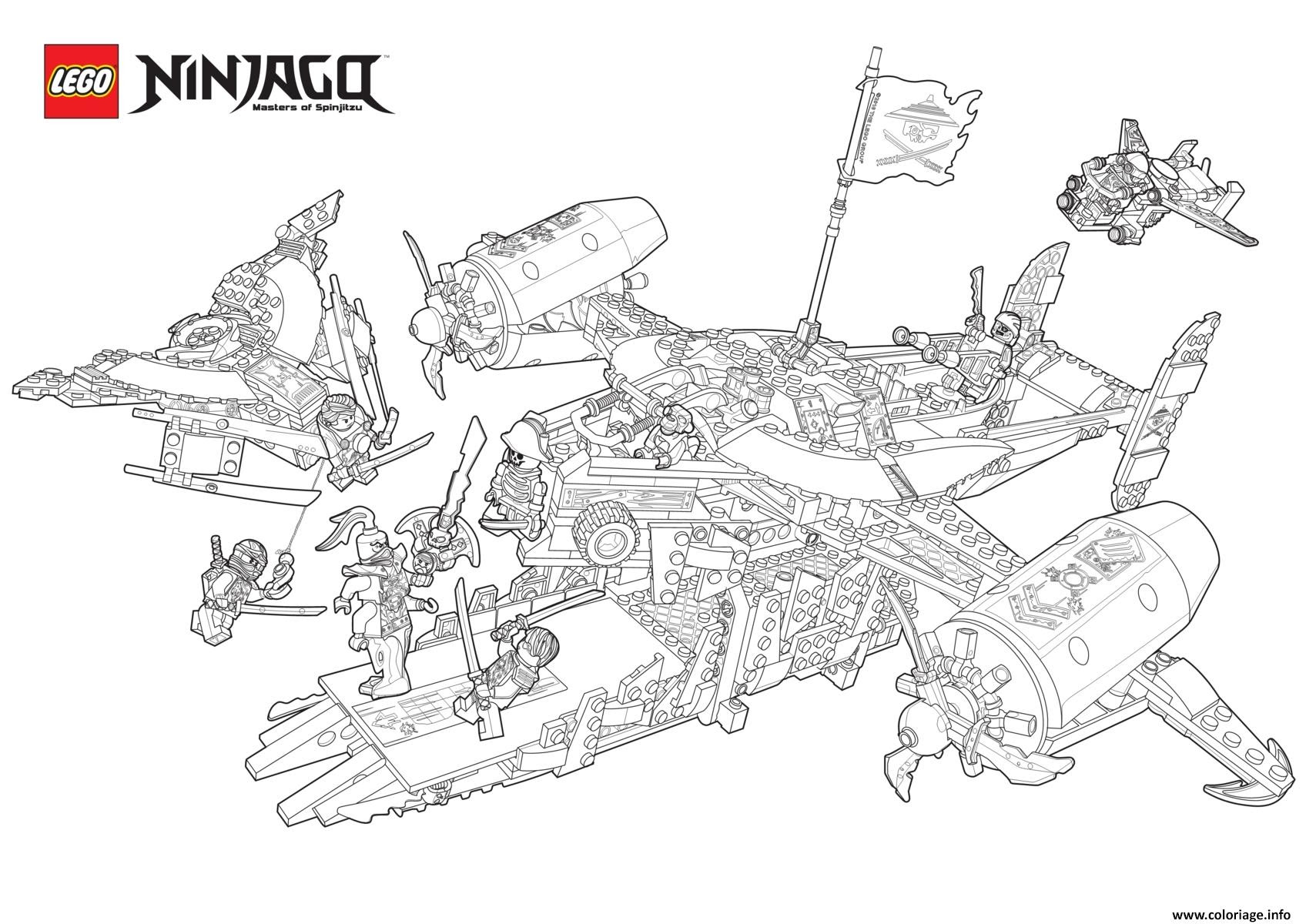 Coloriage Vaisseaux Avions De bat Ninjago Dessin   Imprimer