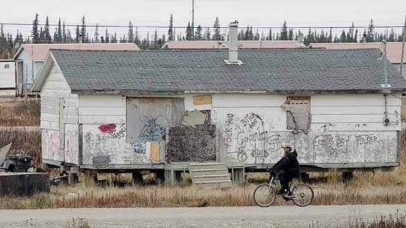 One of the many rundown homes on the Kashechewan native reserve in northern Ontario as photographed in 2005.