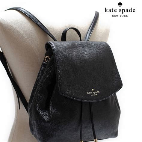kate spade bags black leather backpack purse poshmark