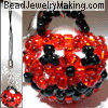 Beaded 3D Jack-O-Lantern Charm
