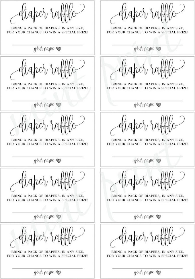 Diaper Raffle Free Printable