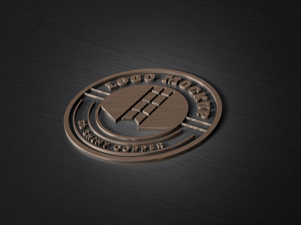 Download 3D Copper Logo MockUp PSD Template