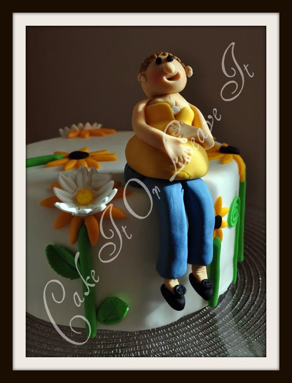pregnant lady cake. This was also a sample cake I