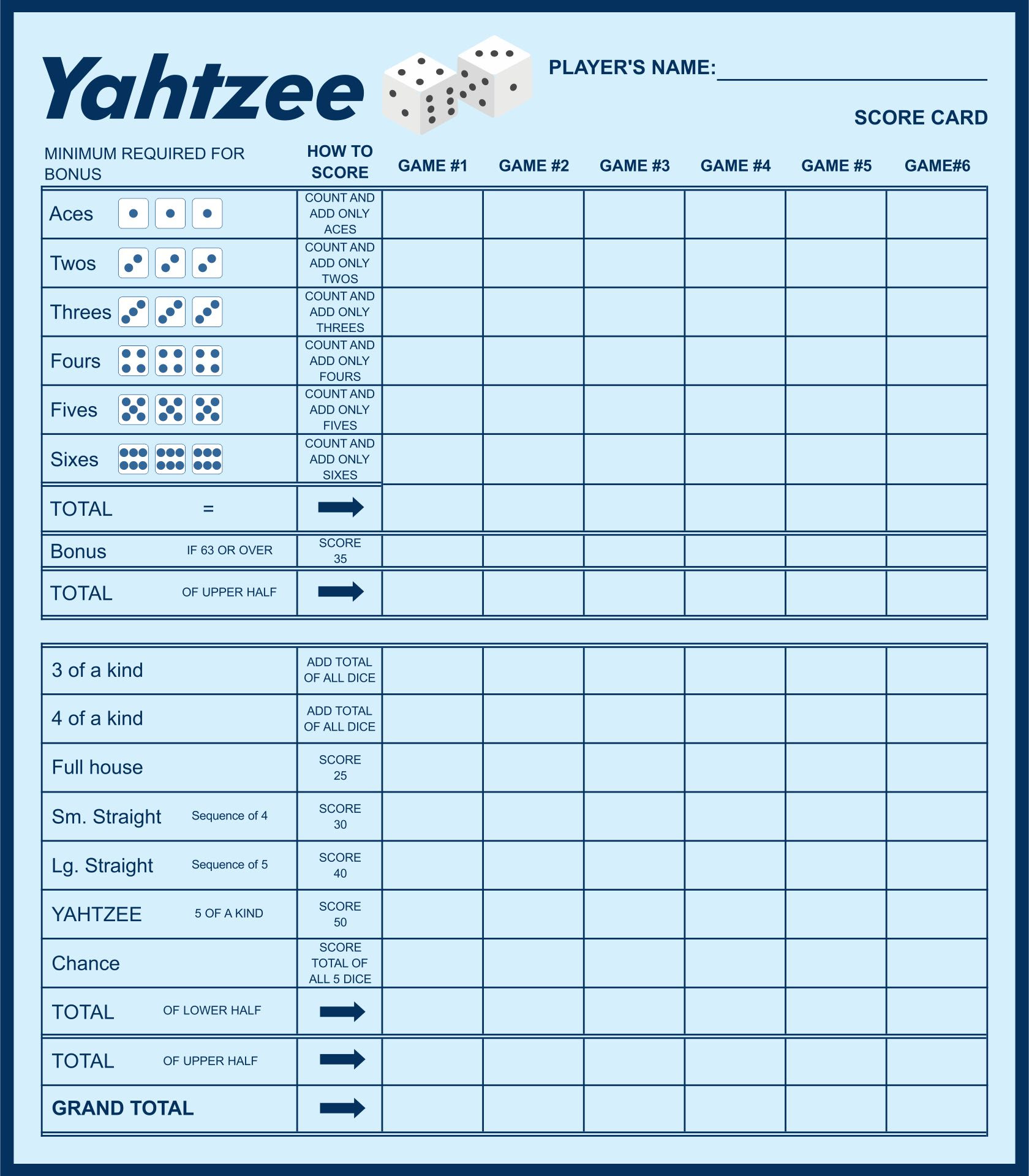 9 best images of printable yahtzee score sheets pdf free