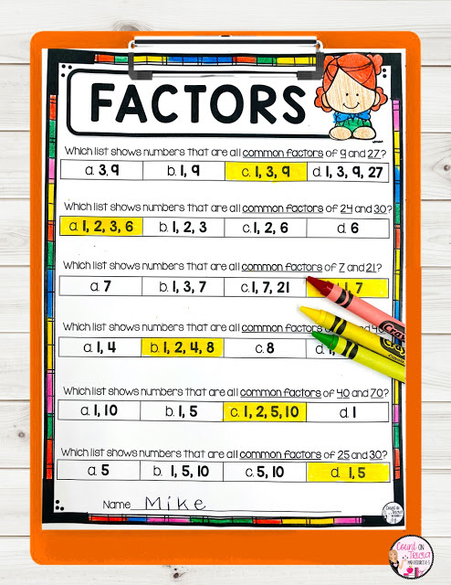 Greatest Common Factor in the Elementary Classroom - Count on ...