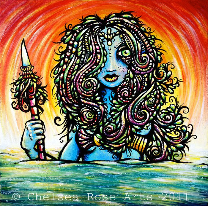 Goddess of the Hunt-original acrylic painting