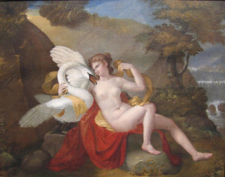 Italian painting of Leda and the Swan, c.1800