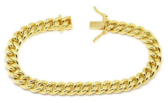 Foto 1, Rundpanzer Gold-Armband massiv Gelb-Gold 14K/585 Luxus!, K2137
