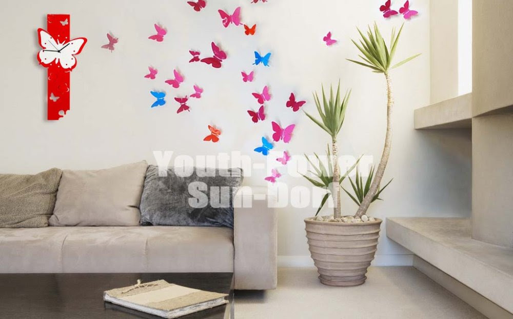 3D Wall Sticker Butterfly 30pcs Home Room Decor Decorations Pop up ...