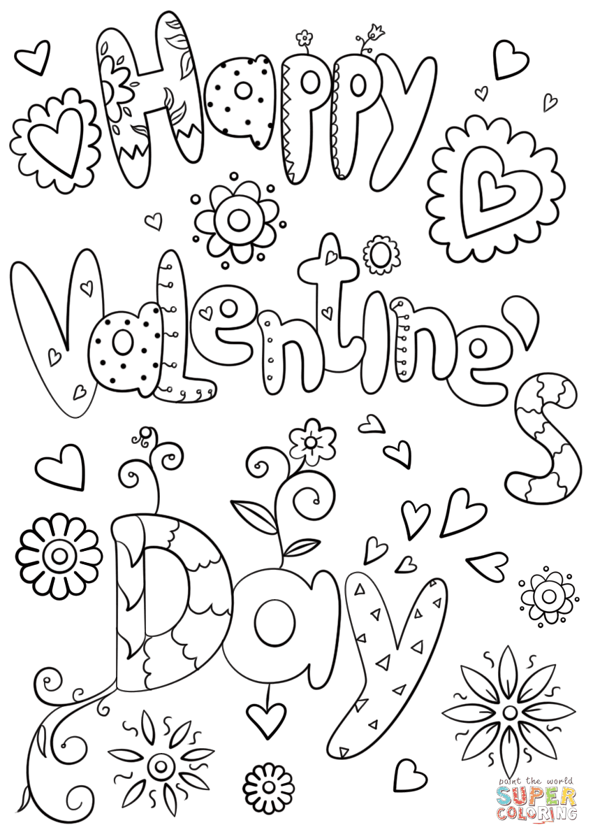 Download Happy Valentine's Day coloring page | Free Printable ...