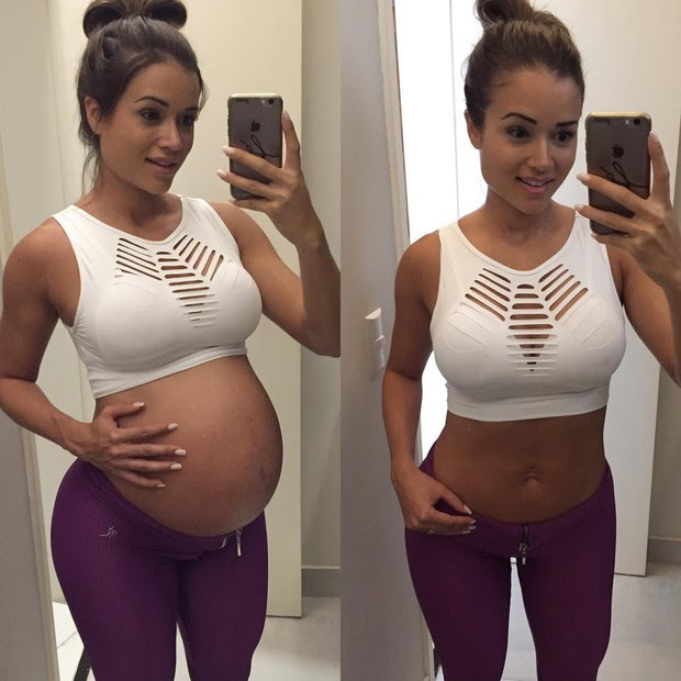 EGO - Aryane Steinkopf compara barriga durante e após a ...