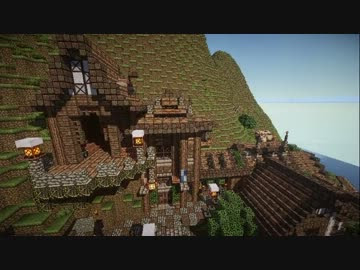 Minecraft ほぼ日建築 山に囲まれた街編 9日目 Nicozon