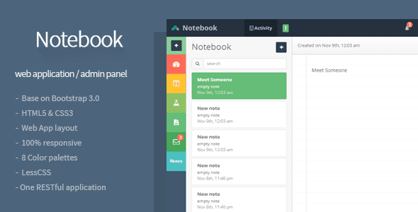 Notebook - Web App and Admin Template 