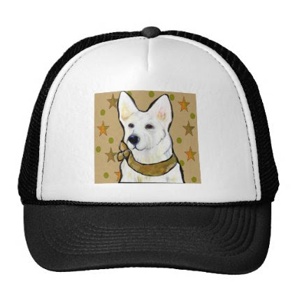 White German Shepherd Soldier Trucker Hat