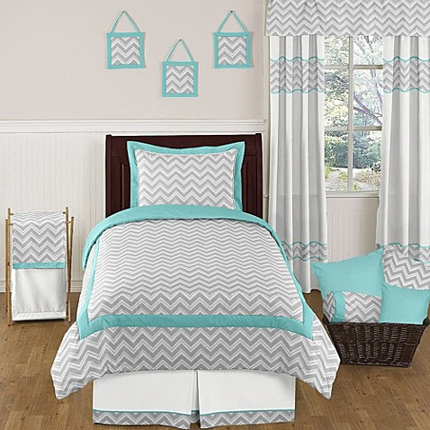 Sweet Jojo Designs Zig Zag Bedding Collection in Turquoise ...