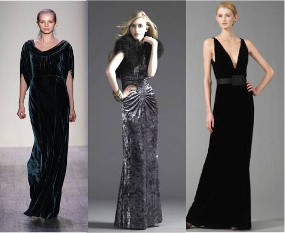 Velvet gowns
