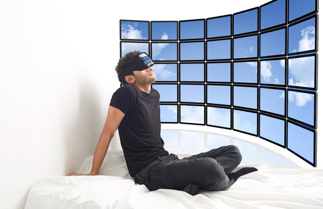 Mark Farid wearing a VR headset