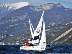 J/80s sailing Yachting Russia Cup on Lago di Garda, Italia