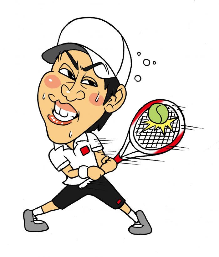 テニス 錦織圭選手の似顔絵を描いてみた 新型コロナで崖っぷちになった岩手の似顔絵師の奮闘日記